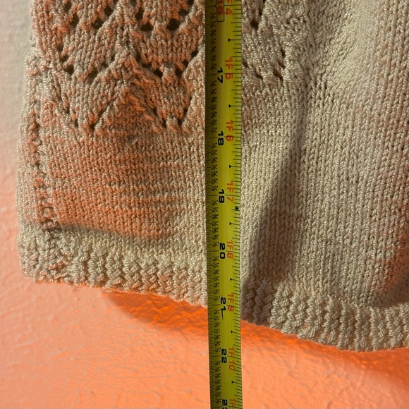 Vintage No Label Cream Knit Short Sleeve Romper Top - Picture 6 of 6